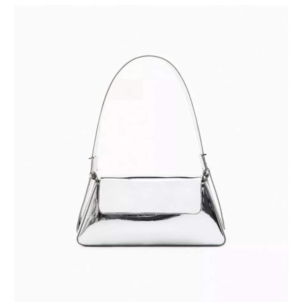 Zara Silver East/West Shoulder bag